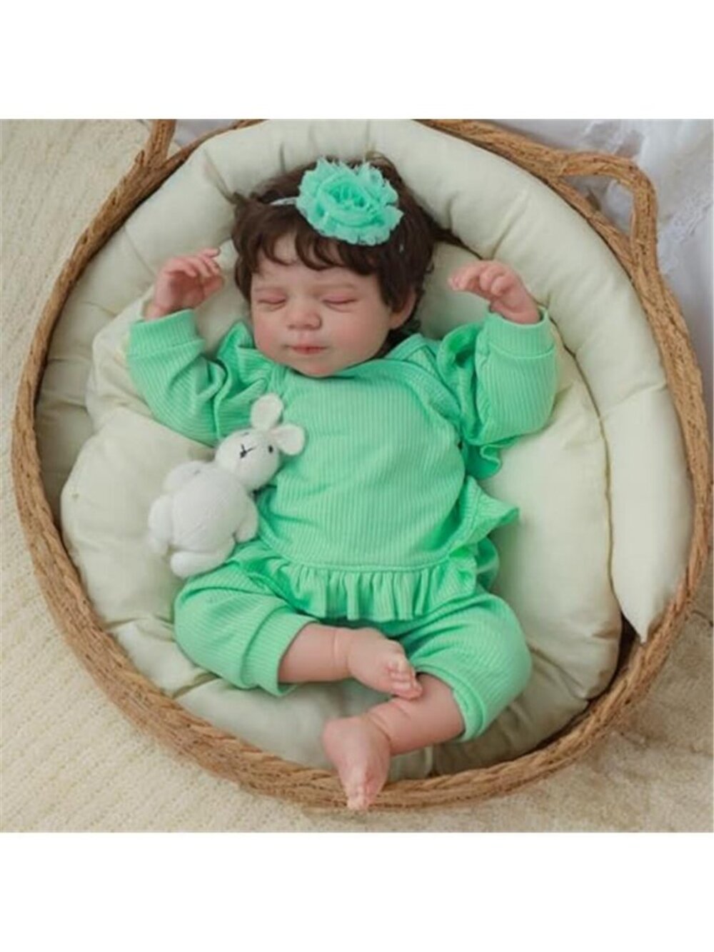 18 Inch Realistic Reborn Baby Doll Sleeping Newborn Girl Soft Cloth Body